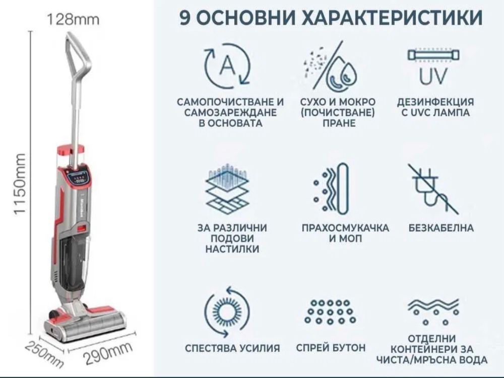 Прахосмукачка Mamibot - 3в1