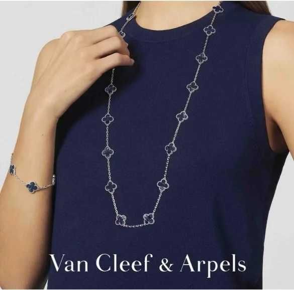 Van Cleef & Arpels VCA Silver Pietersite 5 Vintage Alhambra Гривна