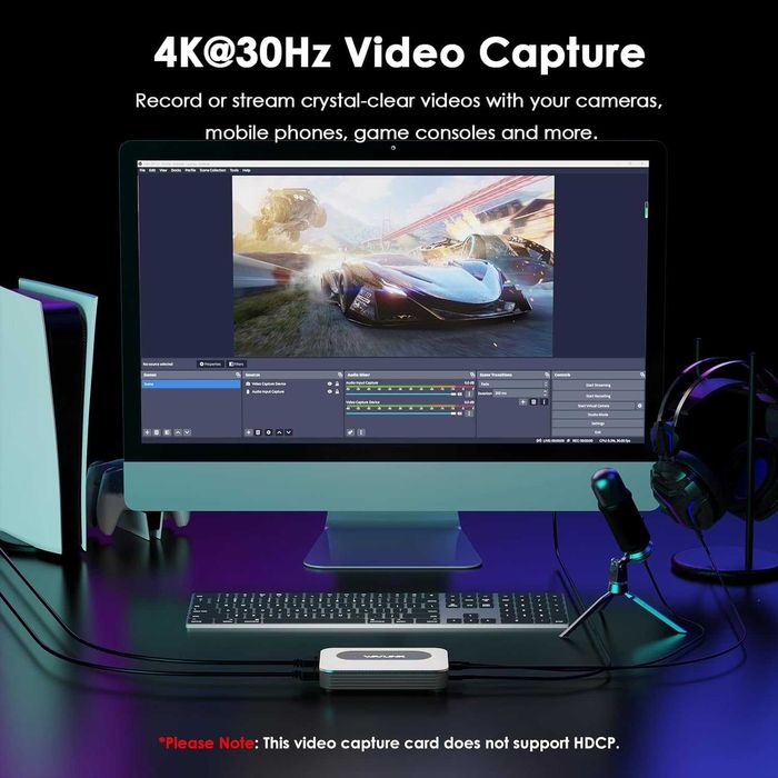WAVLINK 4K60Hz HDMI видео карта за заснемане с аудио миксер
