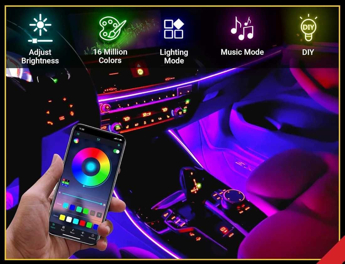 Интериорно 48 LED амбиентно осветление за автомобил 12V.