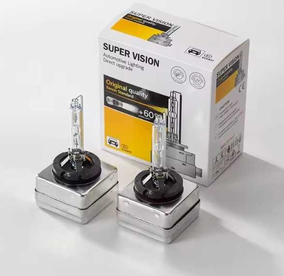 XENON крушки SUPER VISION D3S 6000K +60% светлина – Quartz стъкло,