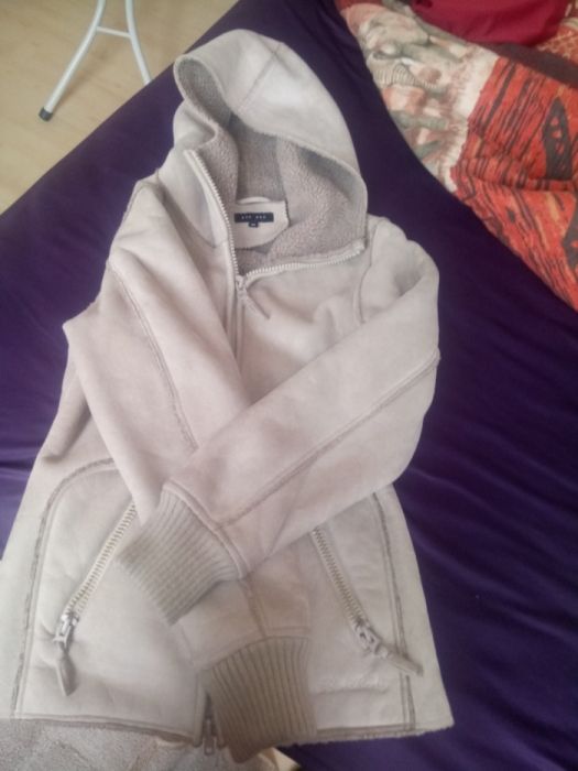 Дамско зимно яке с качулка-Каракул.