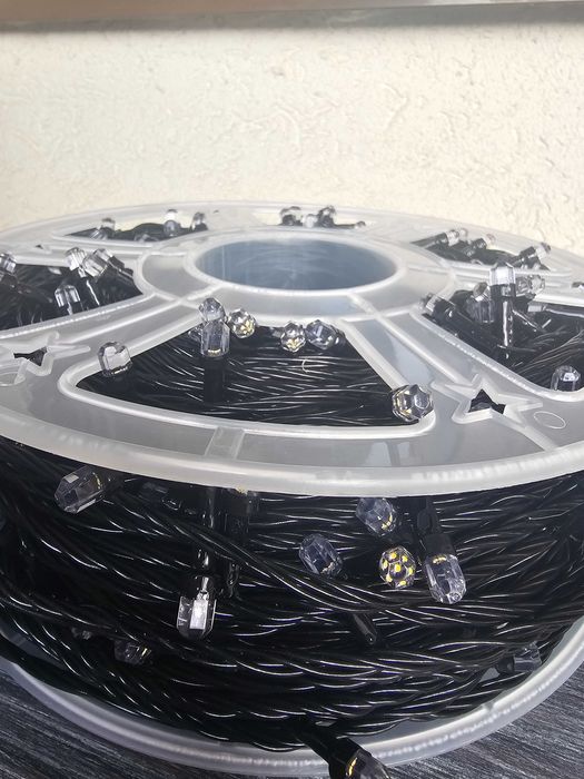 Instalație Alb Cald tip LED Crăciun, 100M, 500 LED, interior/exterior