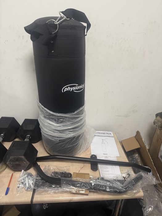 Sac de box Gorilla Sports cu bară de tractiuni 80 x 27 x 27 cm