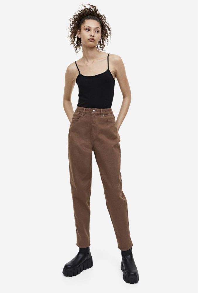 Blugi mom jeans maro H&M, 36