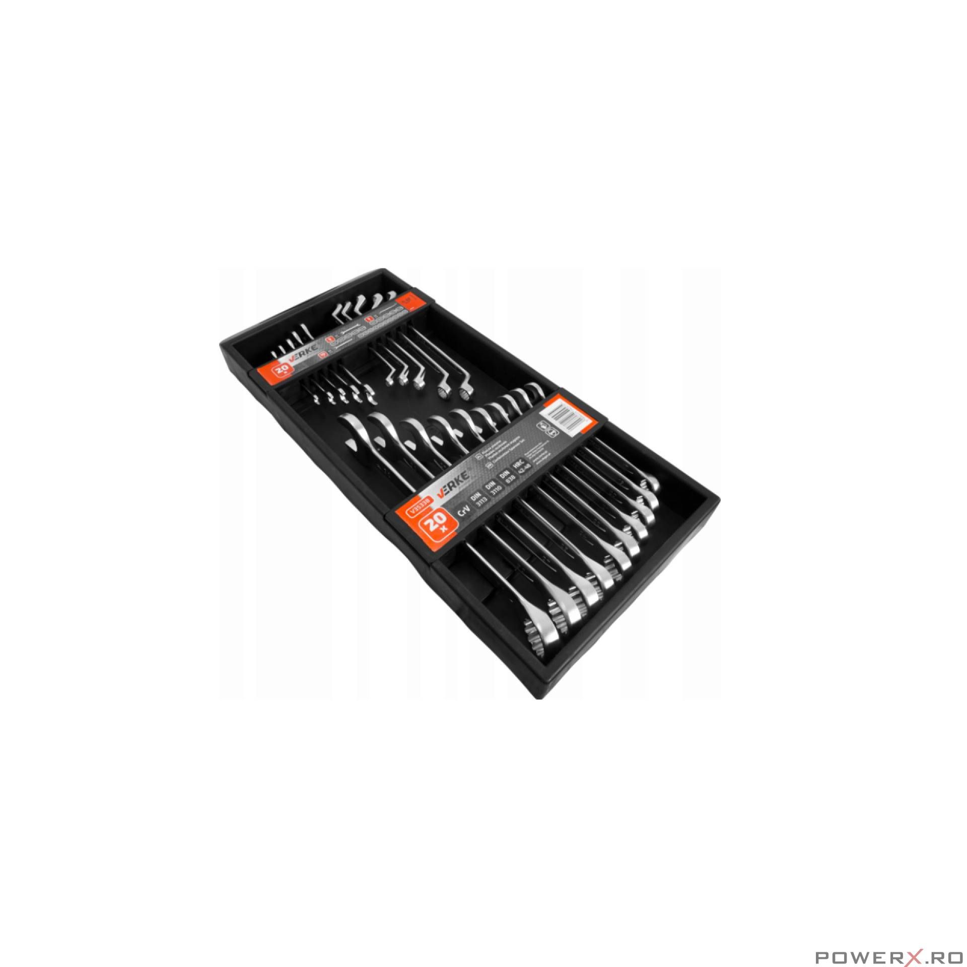 Set chei fixe si inelare combinate 20 piese 6-32mm Verke
