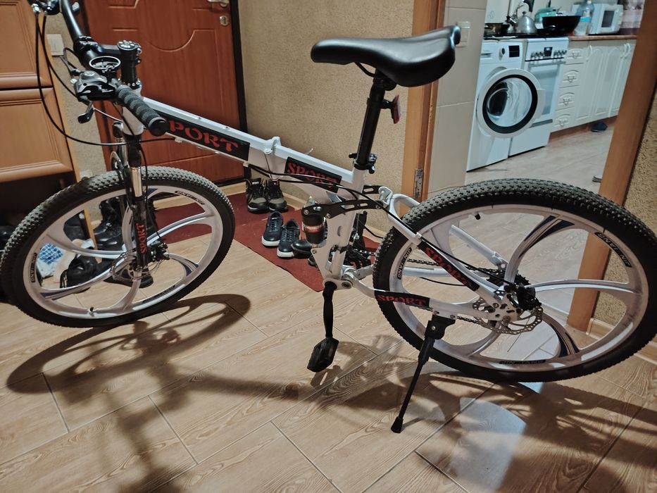 Веловелосипед, двухподвесный раскладной