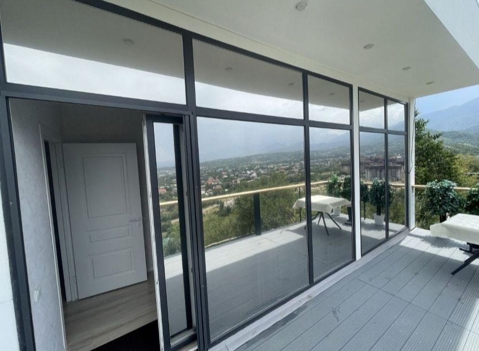 Тонировка фасадов окон оклейка пленкой Матовая пленка