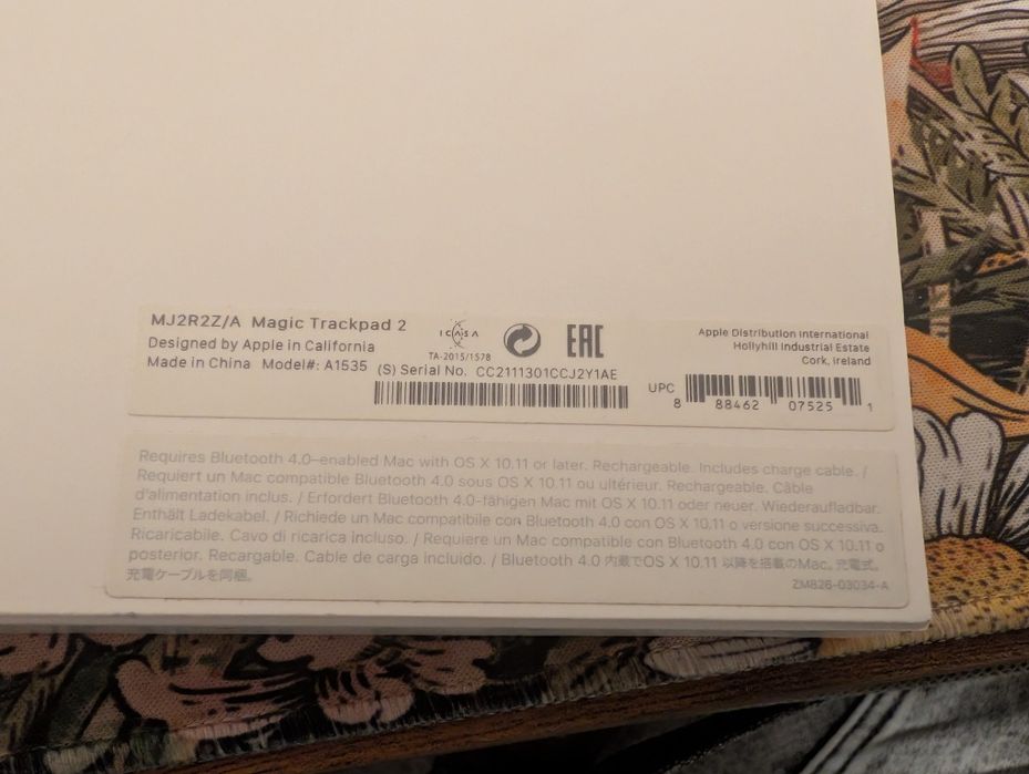 Apple Magic Trackpad 2 A1535, stare impecabilă, cutie + cablu