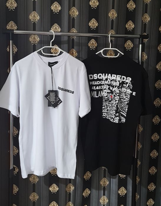 Tricou dsquared2  alb negru milano