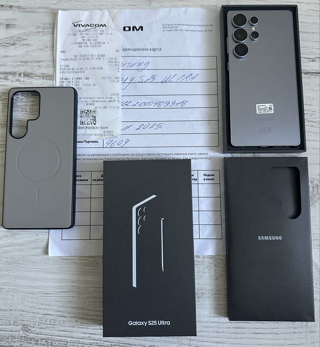 ЧИСТО НОВ Samsung S25 Ultra 256GB SilverBlue 5G 24м. ГАРАНЦИЯ