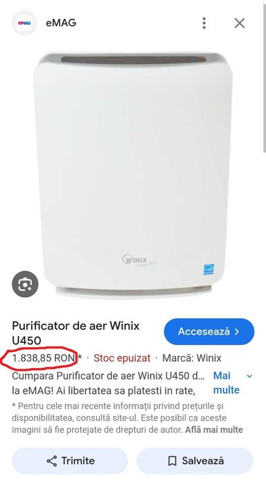 Purificator de aer WINIX U450