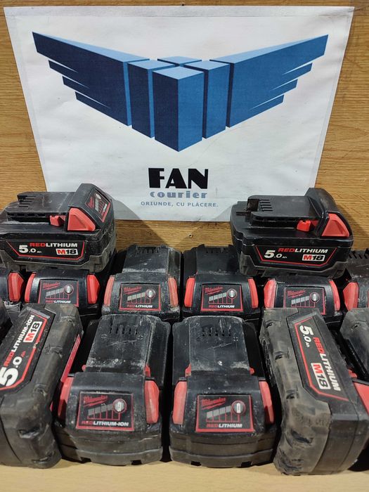 Milwaukee 5.0Ah 18V 90Wh M18B5 RedLithium acumulator baterie bormasina