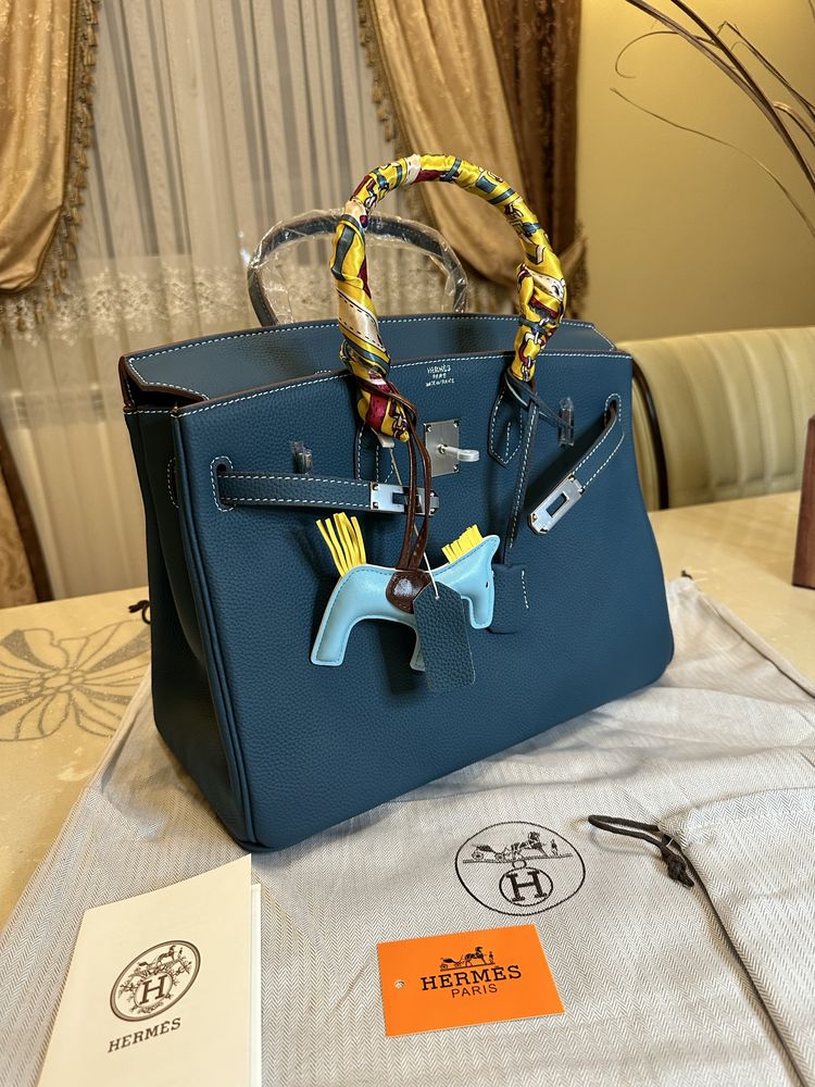 Geanta Hermes Birkin 35cm Piele naturala Accesorii Silver