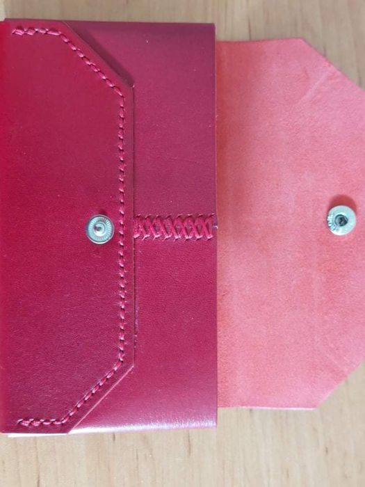 Дамски портфейл от естествена кожа, ръчна изработка