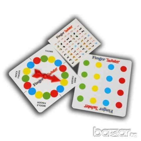 2в1 Twister игра с голяма мушама+Twister за пръсти+часовник с стрелка