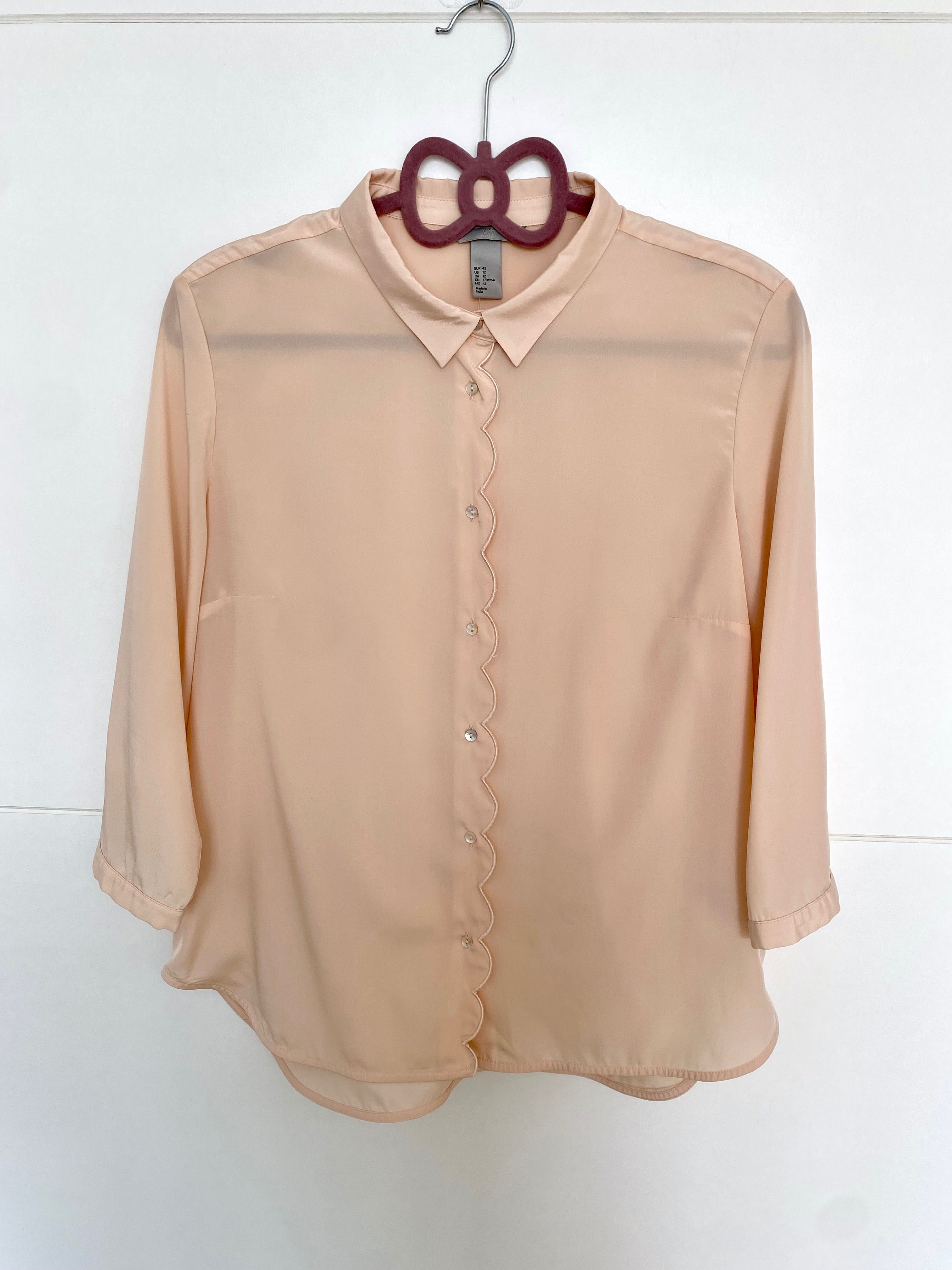 Bluza roz de dama tip camasa H&M marimea 42 XL
