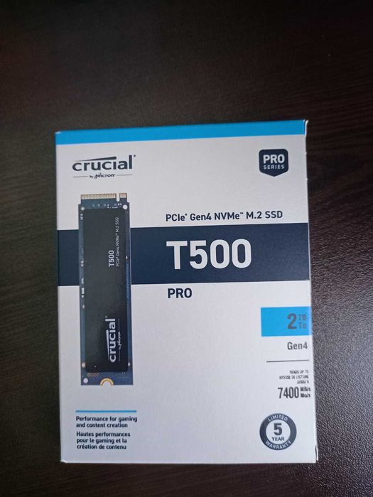 Crucial T500 2TB PCIe Gen4 NVMe M.2 SSD (Чисто НОВО)