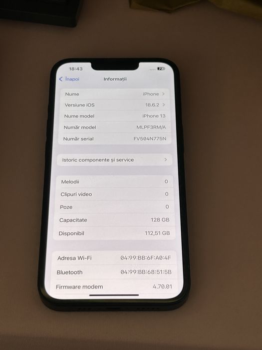 Iphone 13 124 GB baterie nouă