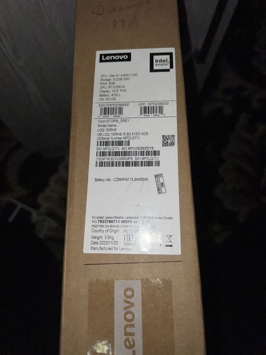 Noutbok yangi kafolatli