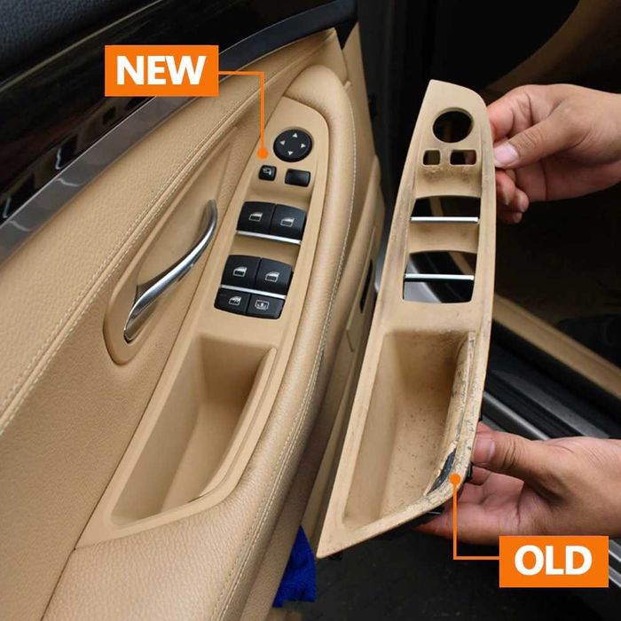 Set Manere usa sofer pasager fata/spate BMW F10 F11 2010-2017 Crem Bej