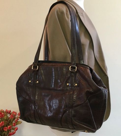 Geanta piele naturala DKNY gen Michael Kors - maro - noua - 499 RON