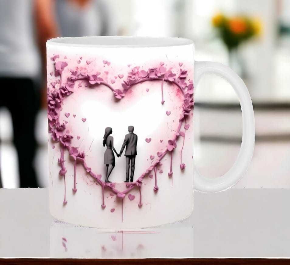 Cana personalizata, Valentine' s day, Love, Ceramica, Alb, 350 ml