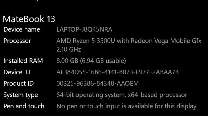 huawei matebook 13