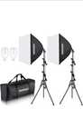 Set De Lumini Pentru Studio Cu Softbox 60x60cm, Neewer, Bec 150W,