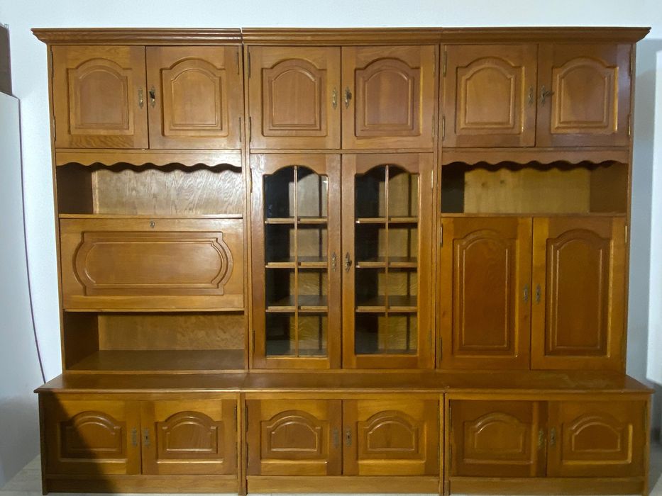 Bibliotecă 290 cm; Ansamblu Dulap cu Vitrină Living Sufragerie