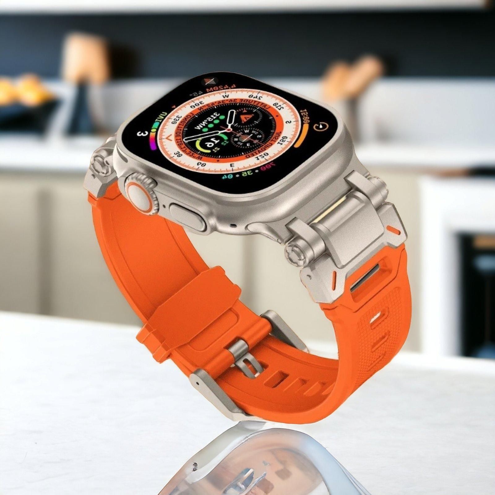 Tech-protect delta pro каишка за apple watch ultra 1/2 - orange/titani