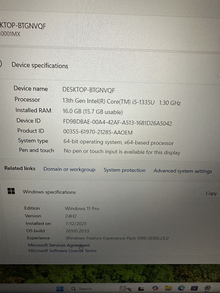 Vand Lenovo Thinkpad E16 gen 1