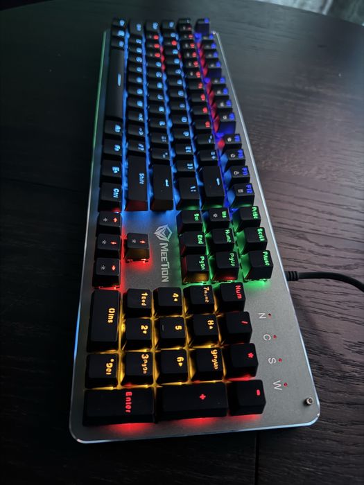 Tastatură Mecanică Gaming, MeeTion MK007, RGB, Metalică, Sigilată