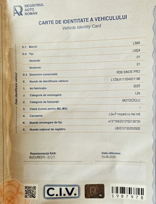 Triciclu Electric FARA PERMIS RDB