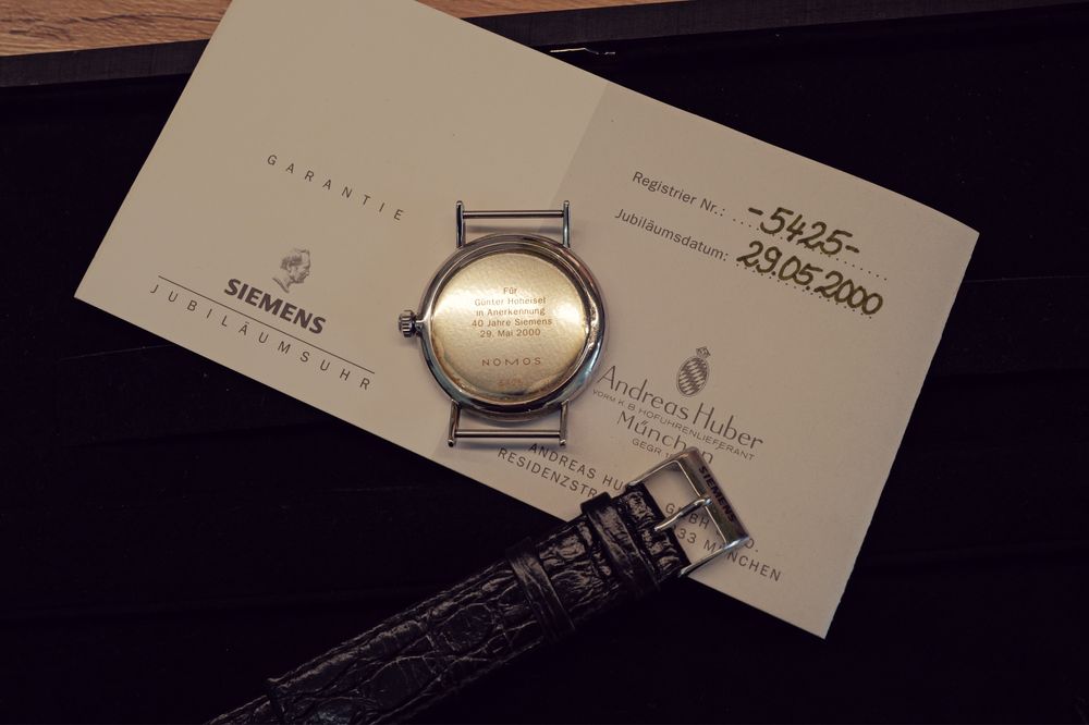 Ceas mecanic NOMOS Glashutte Ludwig Siemens Jubilee full set