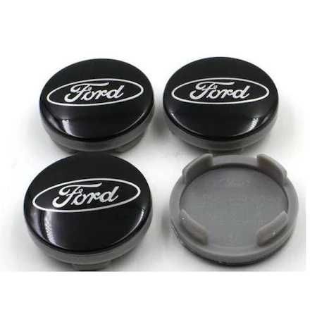 Set Embleme Capace Jante Aliaj Roti Ford 54mm Negru Albastru Argintiu