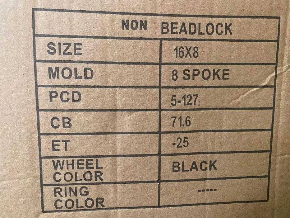 Jante din tabla off-road 16x8J 5x127ET -25 CB 71,6 Jeep