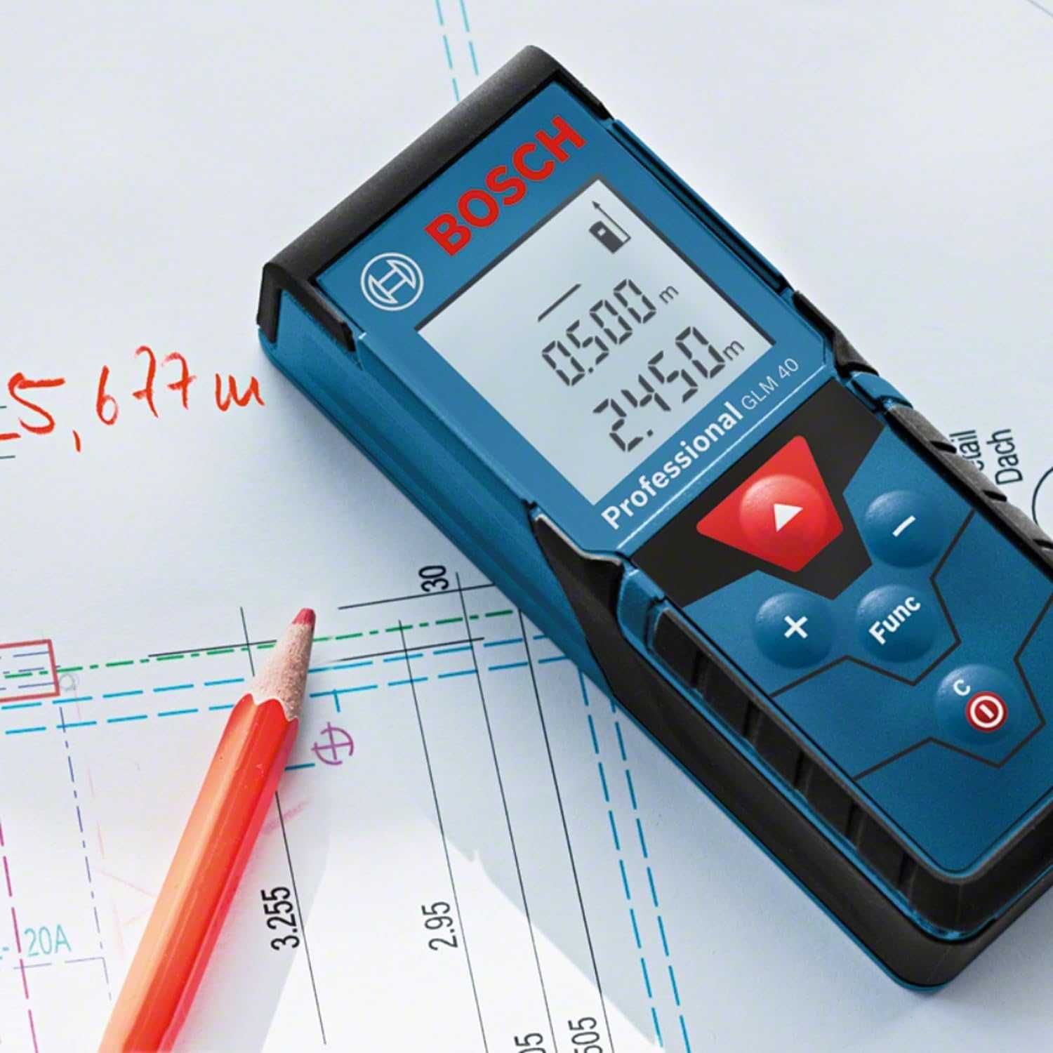Bosch Professional GLM 40-лазерен далекомер/ролетка,1.5mm точност