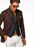 Sacou blazer slim 50 L premium Devred NOU lana super 110's maro inchis