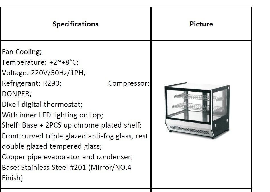 Vitrina de banc Lisa 66 cm / Refrigerare sau Vitrina calda / INOX