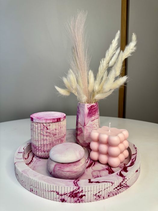 Розовый набор / ручная работа / декор для дома