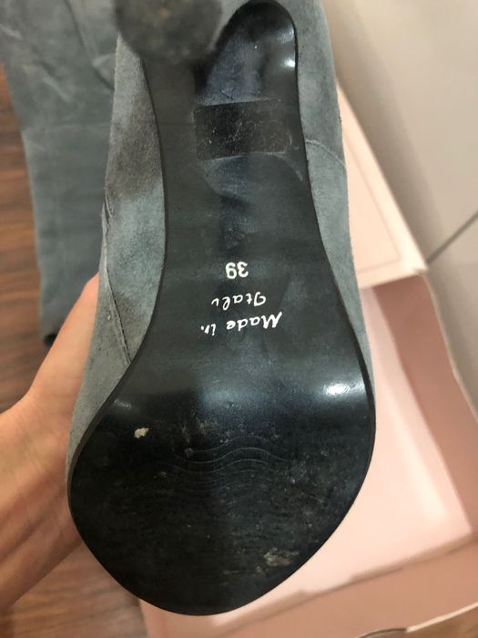 Ботуши над коляното от естествен велур