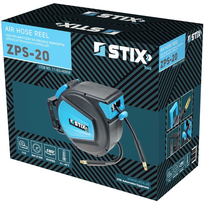 Автоматична макара с маркуч за въздух, 20 метра STIX