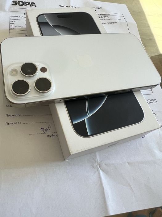 iPhone 16 Pro max White 512GB-Като нов 98% батерия  Гаранция