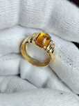 Inel Aur 18K Cu Safir Cabochon Galben Unicat