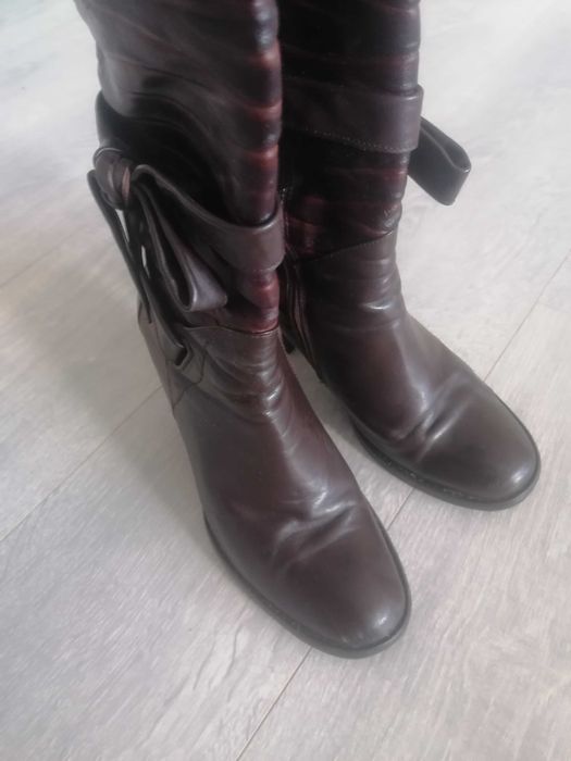 Кафяви ботуши, естествена кожа