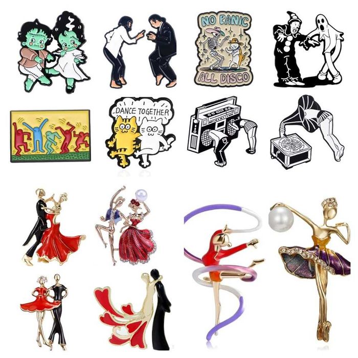 Значки/броши для любителей тусовок, танцорам, гимнасткам