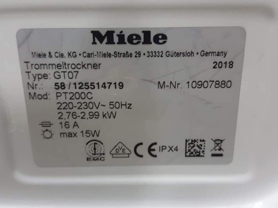 Profi  сушилня MIELE PT200C
