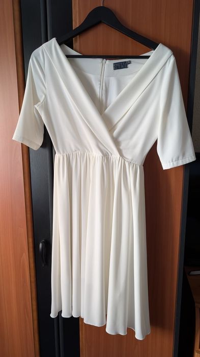 Rochie de cununie civila alb ivory S (36)