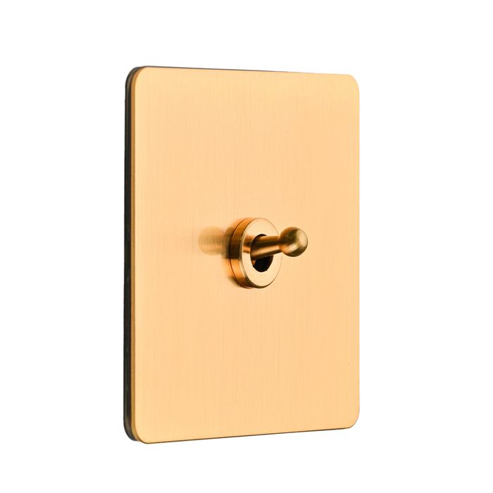 Intrerupator metalic RoyalGold, 2Gang 2Way, 10A, Auriu, doza cadou